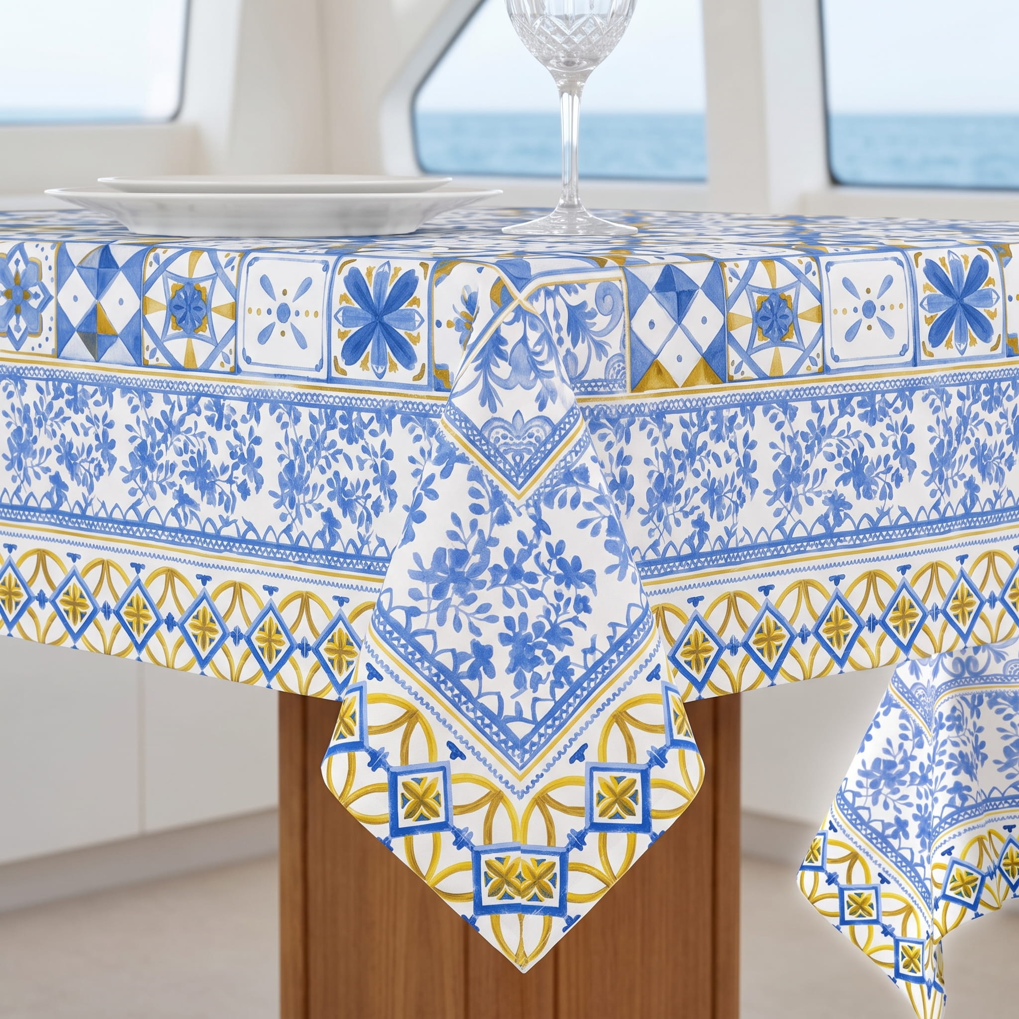 Azure Majolica Tablecloth