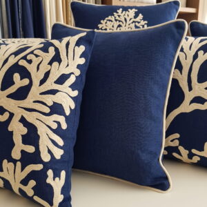 Raised Chenille Coral Cushion