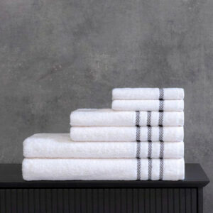 Navy Border Towel