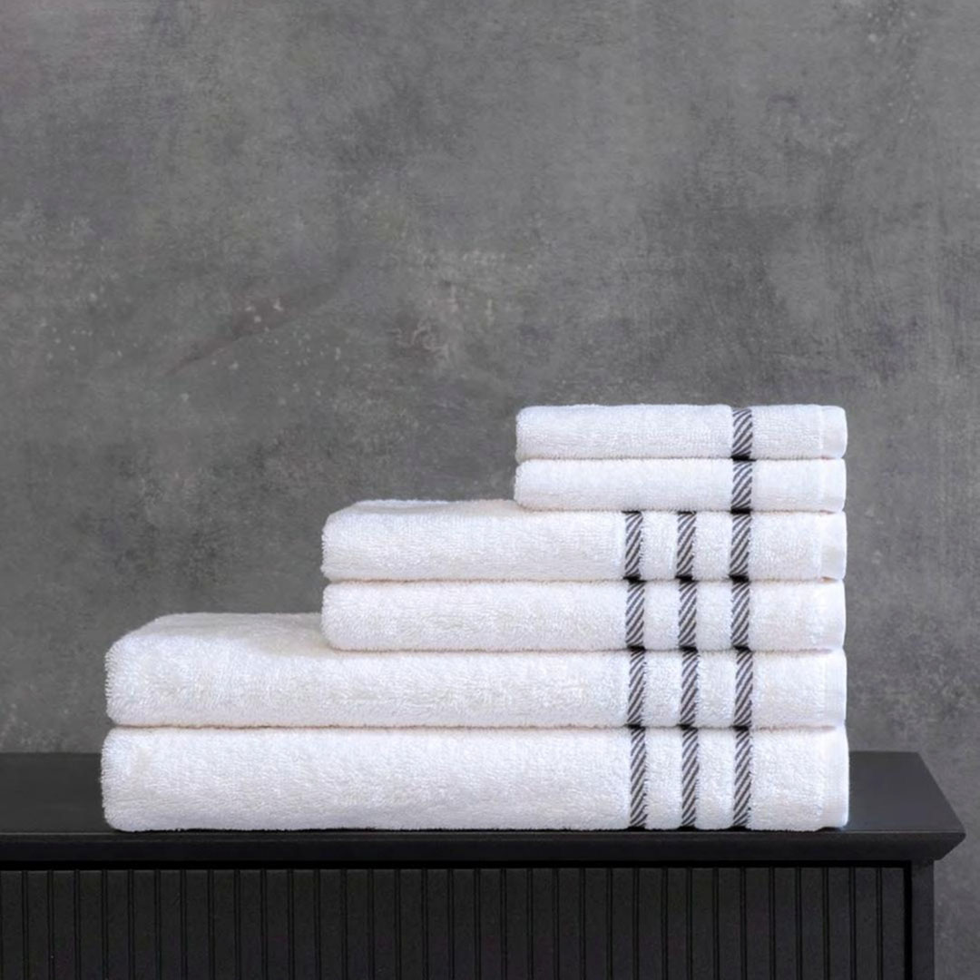 Navy Border Towel